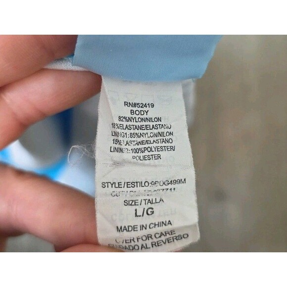 Ocean Avenue Swimwear Tankini Top and Bikini Bottom Set Blue Geometric Size L - Picture 9 of 12